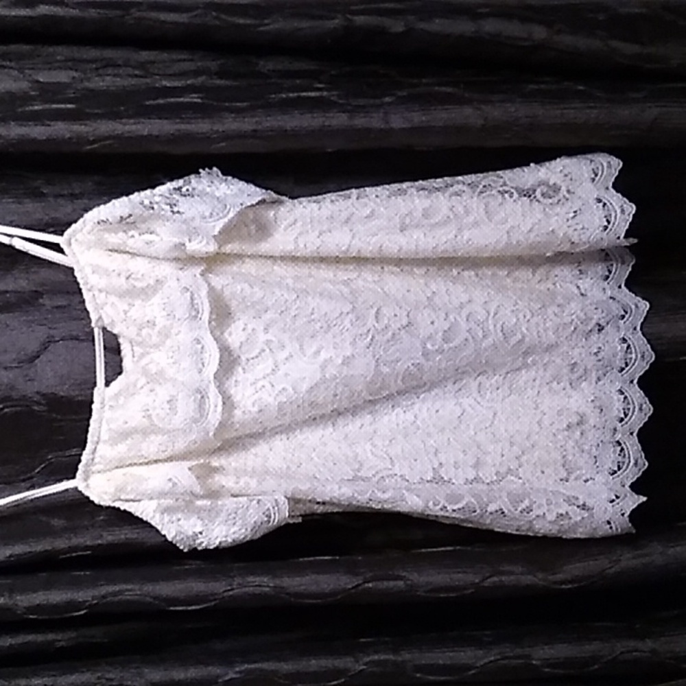 No Boundaries Lace peasant top crochet cream color size L ( 11-13 ) NWT.